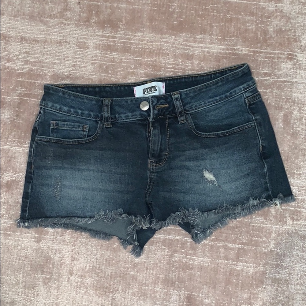 Pink denim shorts